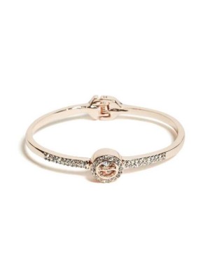 Bague Guess Caged Crystal Bangle Femme Rose Doré | 18423-RJFB