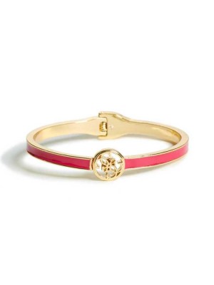 Bague Guess Enamel Logo Bangle Femme Rose | 10492-IKQL