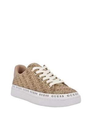 Basket Guess Rinzed Quattro G Low-Top Femme Marron Multicolore | 08943-JPDN