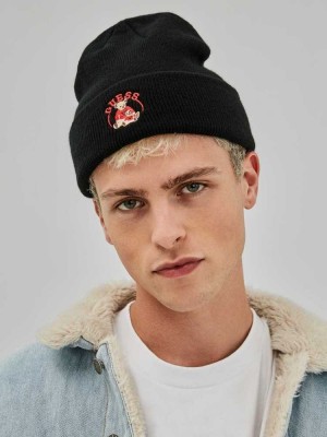 Bonnet Guess Originale x Bear Logo Homme Noir | 85690-LEKJ