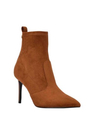 Bottines Guess Dafina Faux-Daim Sock Femme Marron | 70451-JUKZ