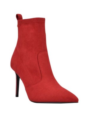 Bottines Guess Dafina Faux-Daim Sock Femme Rouge | 94725-MQBN