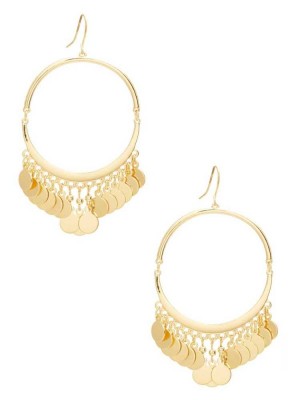 Boucles d'Oreilles Guess Coin Hoop Femme Doré | 23798-VPMZ