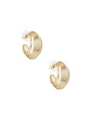 Boucles d'Oreilles Guess Gold-Tone Larges Hoop Femme Doré | 37429-HTUB