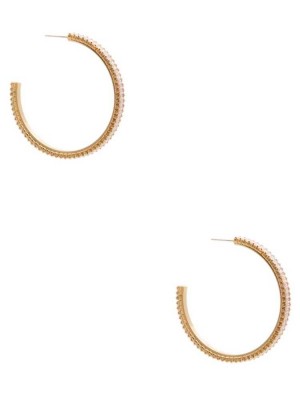 Boucles d'Oreilles Guess Sleek Baguette Hoop Femme Doré | 53912-WOIA