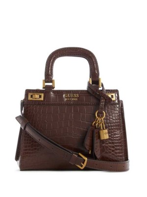 Cartable Guess Katey Mini Femme Marron | 27305-CXFW