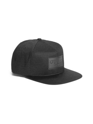 Chapeaux Guess Dave Mesh Plates Brim Snapback Homme Noir | 87349-BIEJ