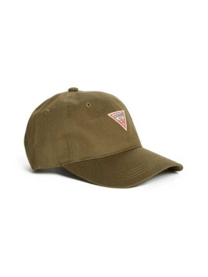 Chapeaux Guess Logo Baseball Femme Vert Olive | 56872-ANLD