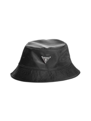 Chapeaux Guess Logo Emblem Nylon Bucket Femme Noir | 68190-VYUT