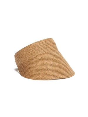 Chapeaux Guess Straw Visor Femme Beige | 50326-TZMW