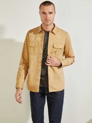 Chemises Guess Dusty Twill Washed Milton Homme Multicolore | 61307-JZVD