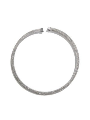 Collier Guess Silver-Tone Mesh Collar Femme Argent | 75028-OSYW