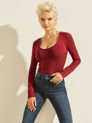 Hauts Guess Eco Rommi Top Femme Rouge | 62985-LSYO