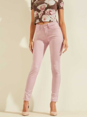 Jean Guess Pastel Sexy Curve Mince Femme Rose | 20985-UAPW