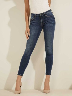 Jean Guess Sexy Curve Mid-Rise Mince Femme Lavage | 23715-QEPM