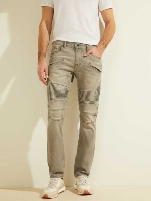 Jean Guess Slim Tapered Pintuck Moto Homme Vert Clair | 89043-DALM