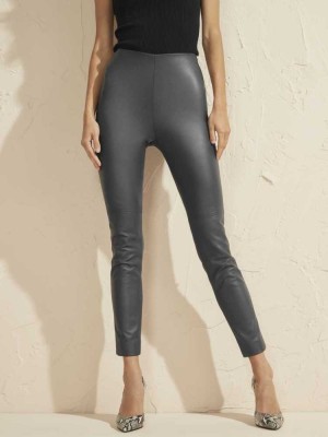 Leggings Guess Coy High-Rise Cuir Femme Bleu | 18659-RLJA