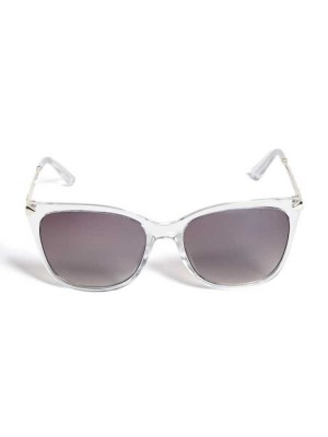 Lunette de Soleil Guess Amy Square Femme Blanche | 38719-PLTZ