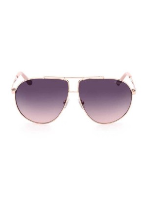 Lunette de Soleil Guess Aviator Metal Femme Blanche Doré | 79246-GOUC