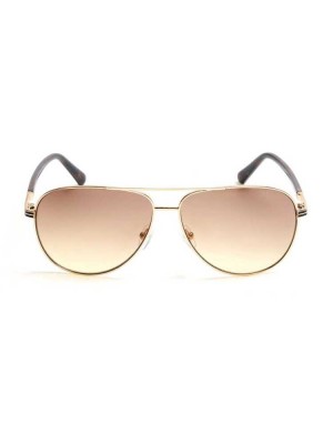 Lunette de Soleil Guess Aviator Metal Homme Doré | 91654-NIBC