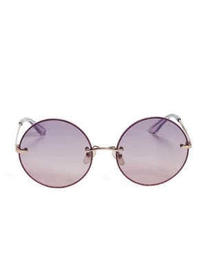 Lunette de Soleil Guess Greyson Glitter Trim Round Femme Lavage | 56418-GPME