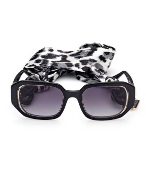 Lunette de Soleil Guess Rectangle Femme Argent | 23085-VRDO