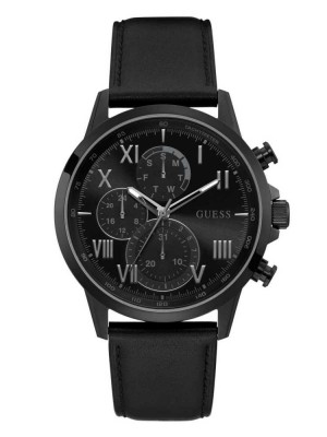 Montre Guess Black-Tone And Black Cuir Chronographic Homme Multicolore | 89126-CSYZ