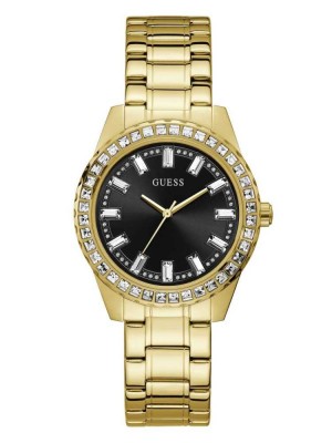 Montre Guess Black And Gold-Tone Analog Femme Multicolore | 62059-NATS