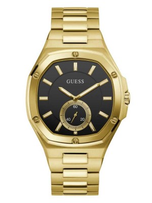 Montre Guess Black And Gold-Tone Analog Homme Multicolore | 76102-VCJB