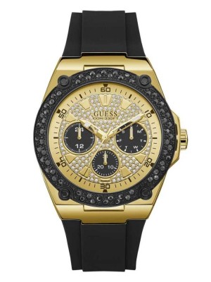 Montre Guess Black And Gold-Tone Multifonction Homme Noir | 64839-QULP