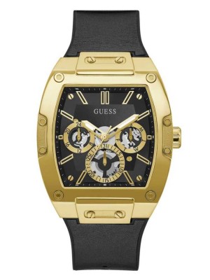 Montre Guess Black And Gold-Tone Square Multifonction Homme Multicolore | 35479-TBJU