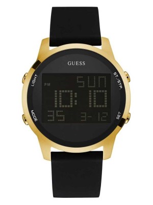 Montre Guess Black and Gold-Tone Digital Chronographe Homme Doré Noir | 73965-VRUW