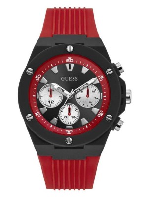 Montre Guess Black and Red Silicone Multifonction Homme Multicolore | 86590-OPXG