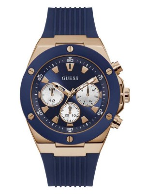 Montre Guess Blue And Rose-Gold Silicone Homme Multicolore | 78264-BFLZ