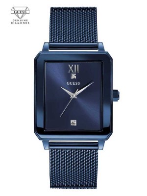 Montre Guess Blue Diamond Rectangular Homme Bleu | 80374-GSPK