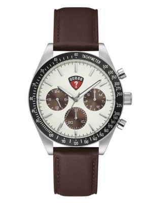 Montre Guess Enterprise Silver-Tone and Brown Multifonction Homme Multicolore | 82735-LSFN