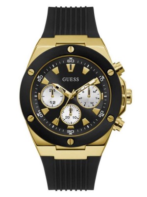 Montre Guess Gold-Tone And Black Chrono-Look Multifonction Homme Noir | 21856-UOYA