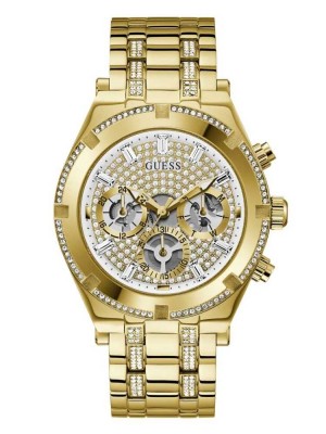 Montre Guess Gold-Tone Rhinestone Multifonction Homme Multicolore | 34150-YFEA