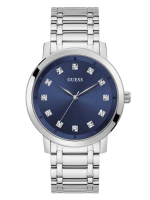 Montre Guess Paragon Silver-Tone and Blue Analog Homme Multicolore | 60243-VTON