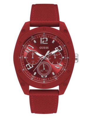 Montre Guess Red and Silver-Tone Multifonction Homme Rouge | 27541-SNCT