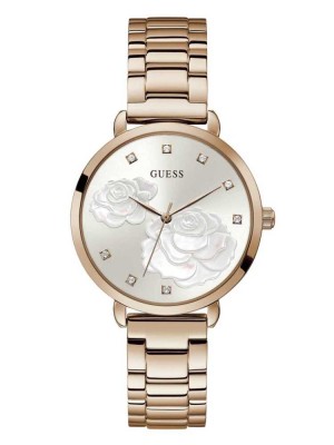 Montre Guess Rose Gold-Tone Floral Crystal Analog Femme Multicolore | 62419-KSRB