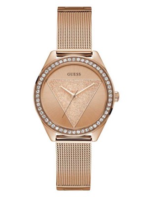 Montre Guess Rose Gold-Tone Logo Analog Femme Rose Doré | 27650-LCQZ