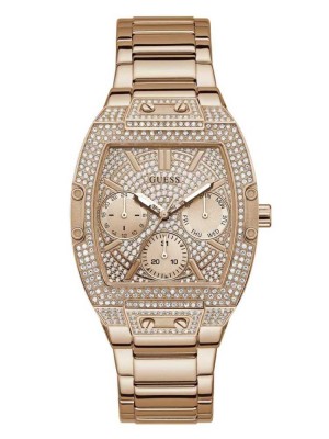 Montre Guess Rose Gold-Tone Square Multifonction Femme Doré | 06734-OJFB