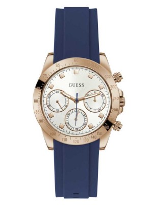 Montre Guess Rose Gold-Tone and Blue Chronographic Femme Multicolore | 72913-LHTC