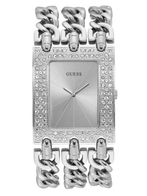 Montre Guess Silver-Tone Chain Analog Femme Argent | 03789-PSDR