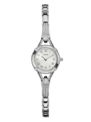 Montre Guess Silver-Tone Petite Crystal Femme Argent | 28609-CEMI