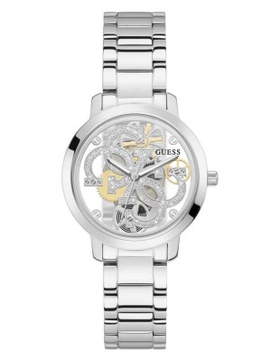 Montre Guess Silver-Tone Quattro G Clear Analog Femme Multicolore | 54270-JSLT