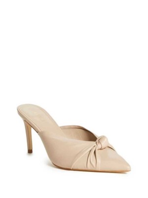 Mules Guess Knot Front Pointed Embout Mules Femme Beige | 45903-KTEJ