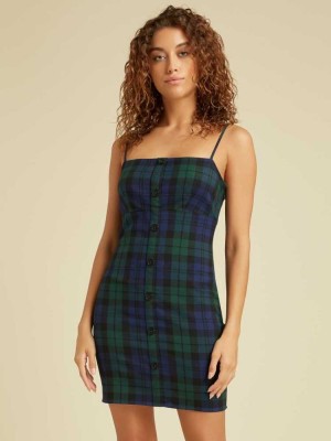 Peignoir Guess Originale Plaid Femme Vert Multicolore | 12857-ATCQ