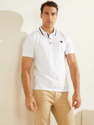 Polos Guess Eco Lyle Homme Blanche | 42069-YUEO